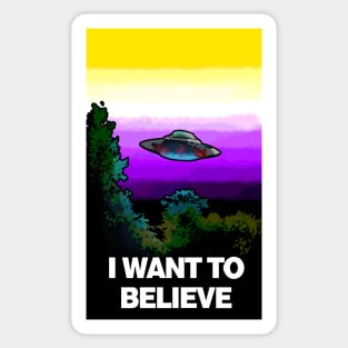 I WANT TO BELIEVE in NONBINARY Sticker